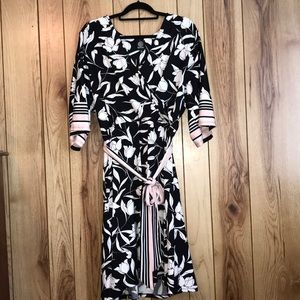 Flora Knit Faux Wrap Dress